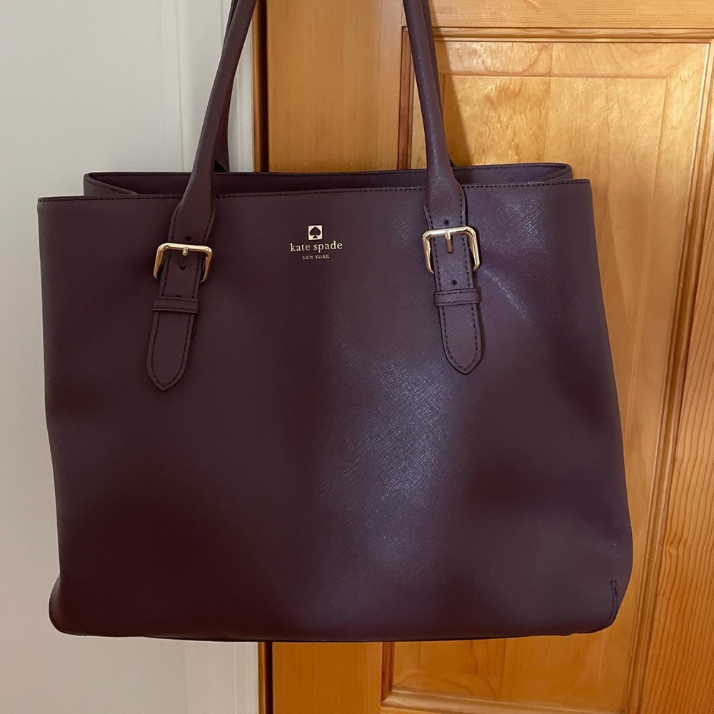 Kate spade wine colored large leather bag